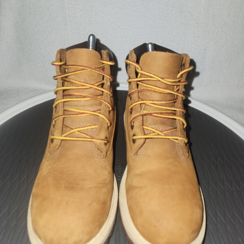 Timberland Boys Size 3 Classic 6 Inch Waterproof Dark Wheat Nubuck Ankle Boots - Picture 3 of 13